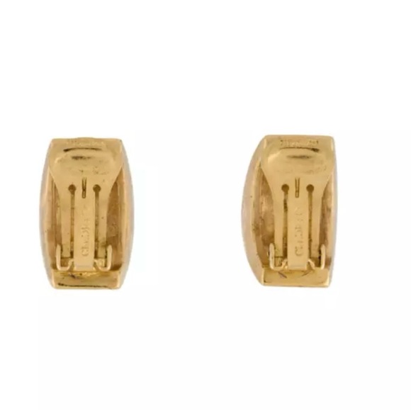 Elegant Gold and Black Earrings with Crystals - Picture 2 of 4